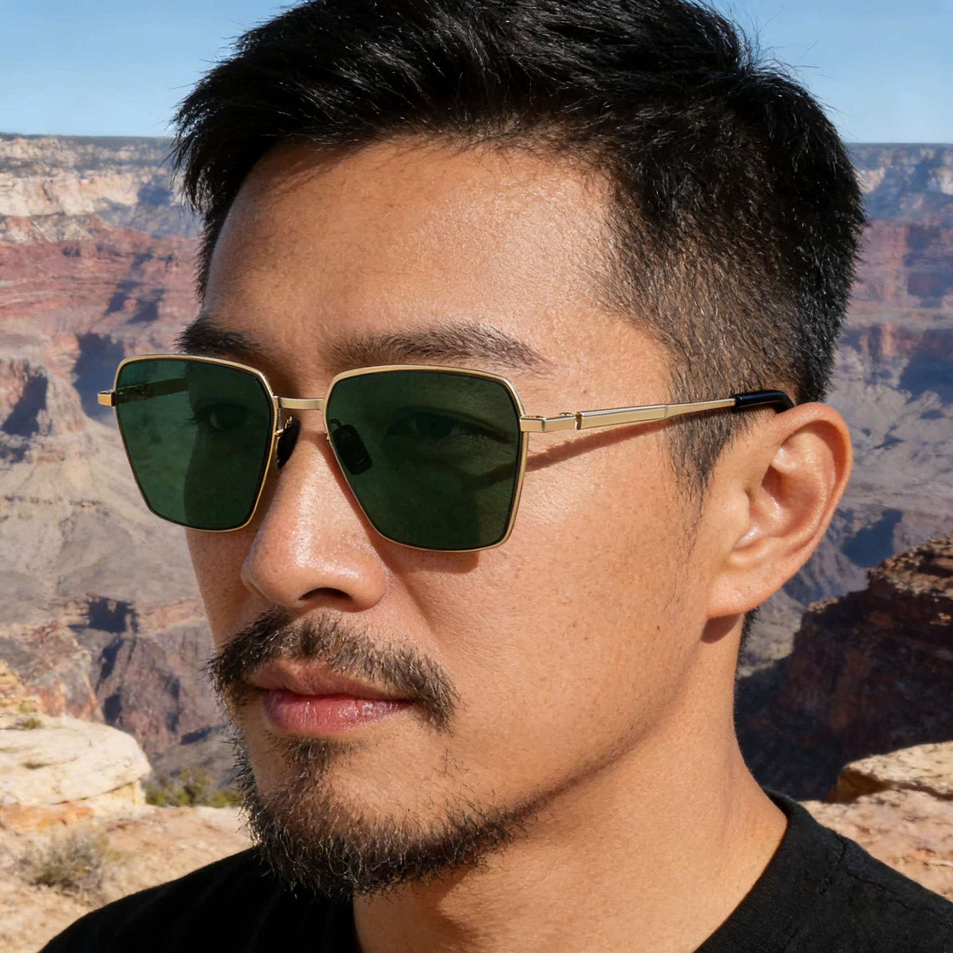 2026 New Fashion Square Small Frame Nylon Polarized Versatile Sun Protection Sunglasses for Men