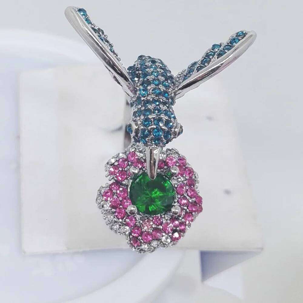 Milangirl Fashion Women's Plated Crystal Rhinestones Bird Flower Ring Wedding Engagement Jewelry Whole Sale H260312