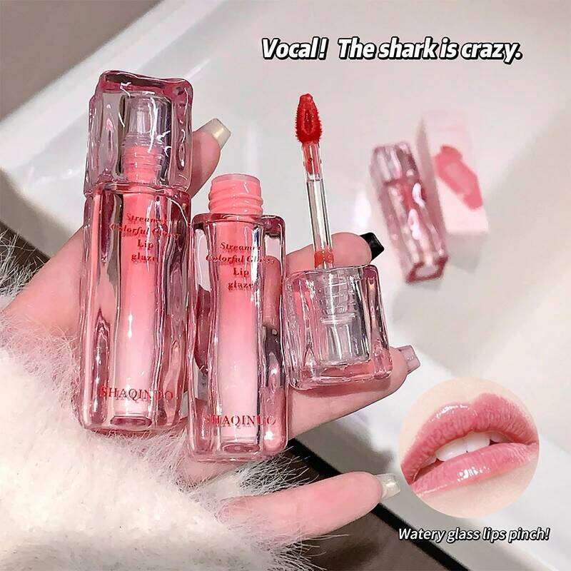 SHAQINUO Shimmering Water-Gloss Lip Gloss: Mirror-Like Shine with Dewy Glass-Lip Effect - Hydrating Formula for a Youthful W260311