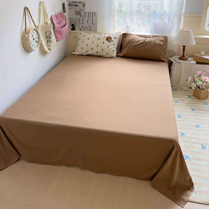 Cartoon Animal Embroidery Bedding Set For Adults Kids Cute Flat Fitted Sheet With Pillowcases Washed Cotton Colorful Full Size H260312