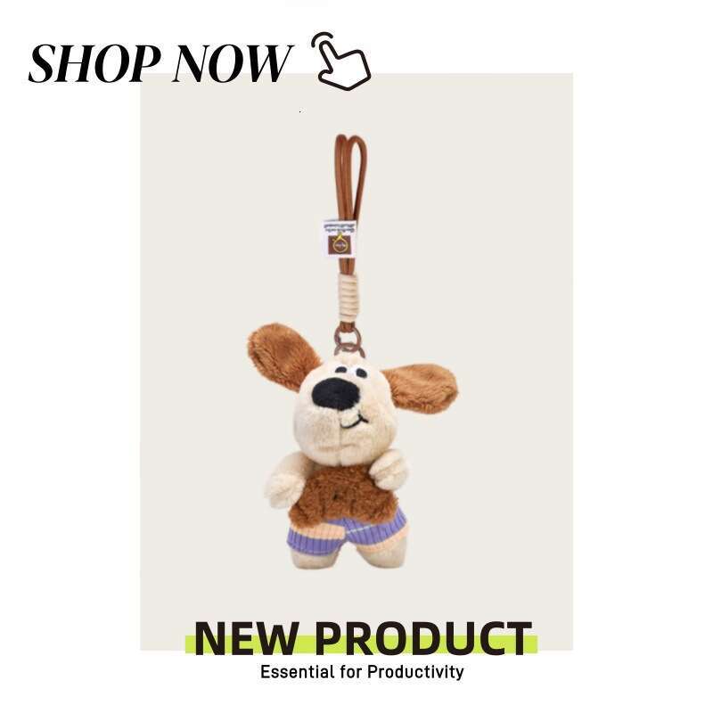 and Adorable Boss Dog Plush Doll Keychain Cartoon Cute Stuffed Toy Backpack Decoration Bag Pendant Wholesale