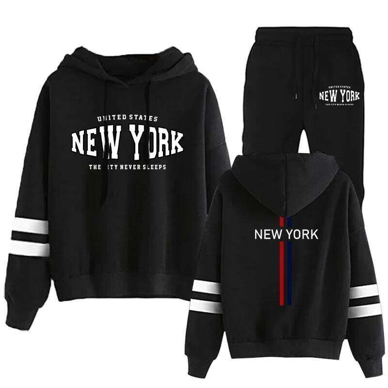 Women's Tracksuit Hoodies Fashion Casual Daily Hot Sale Single Piece Stripe Sweatshirt and Pants Comfort Outdoor Jogging Quality C260312