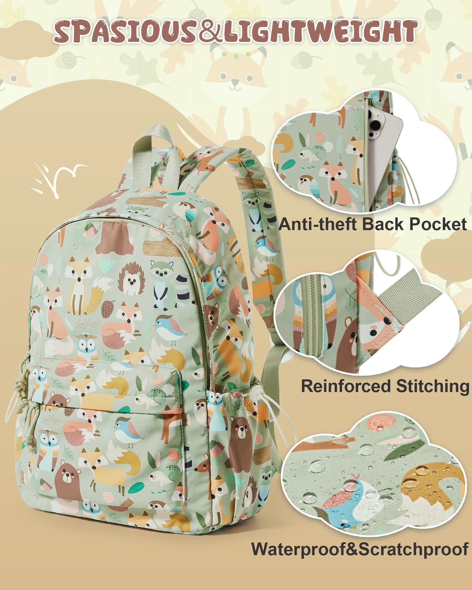 Backpack for Boys Girls Lightweight Preschool Waterproof Toddler Daycare School Bag Elementary Kindergarten Bookbag 260311