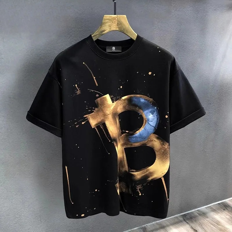 Supzoom New Arrival Summer High Street Splash Ink Printing Neutral O-neck Casual Heavy Texture Cotton Ins Loose Men T shirt ddmythur