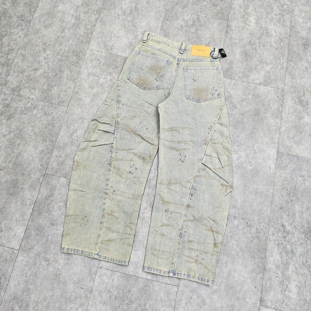 Yao Fashion Dirty Style Clean Fit Loose Vintage Trousers Casual Oversize Wide Legs Streetwear Y2k Cargo Pants Long Pants For Men 260310
