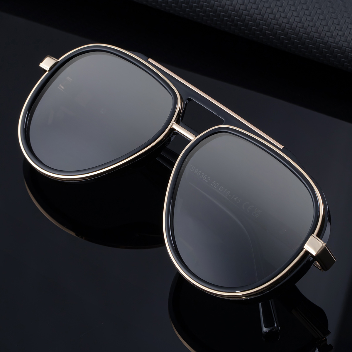 2026 New Fashion Toad Polarized Retro Pilot Double Bridge Outdoor Sunglasses for Men