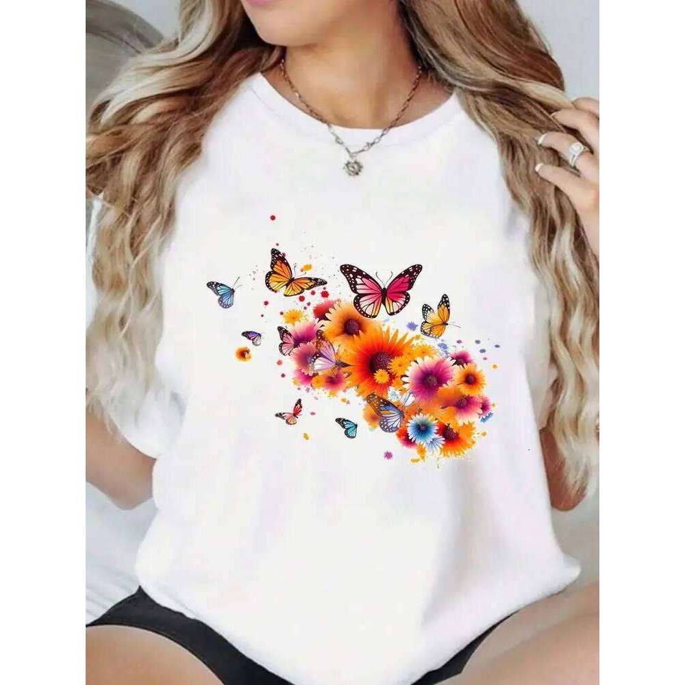 Love Heart Trend Style Short Sleeve Tees Popular Casual Women Graphic T Clothing Fashion Clothes Print O-neck T-shirts Z260312