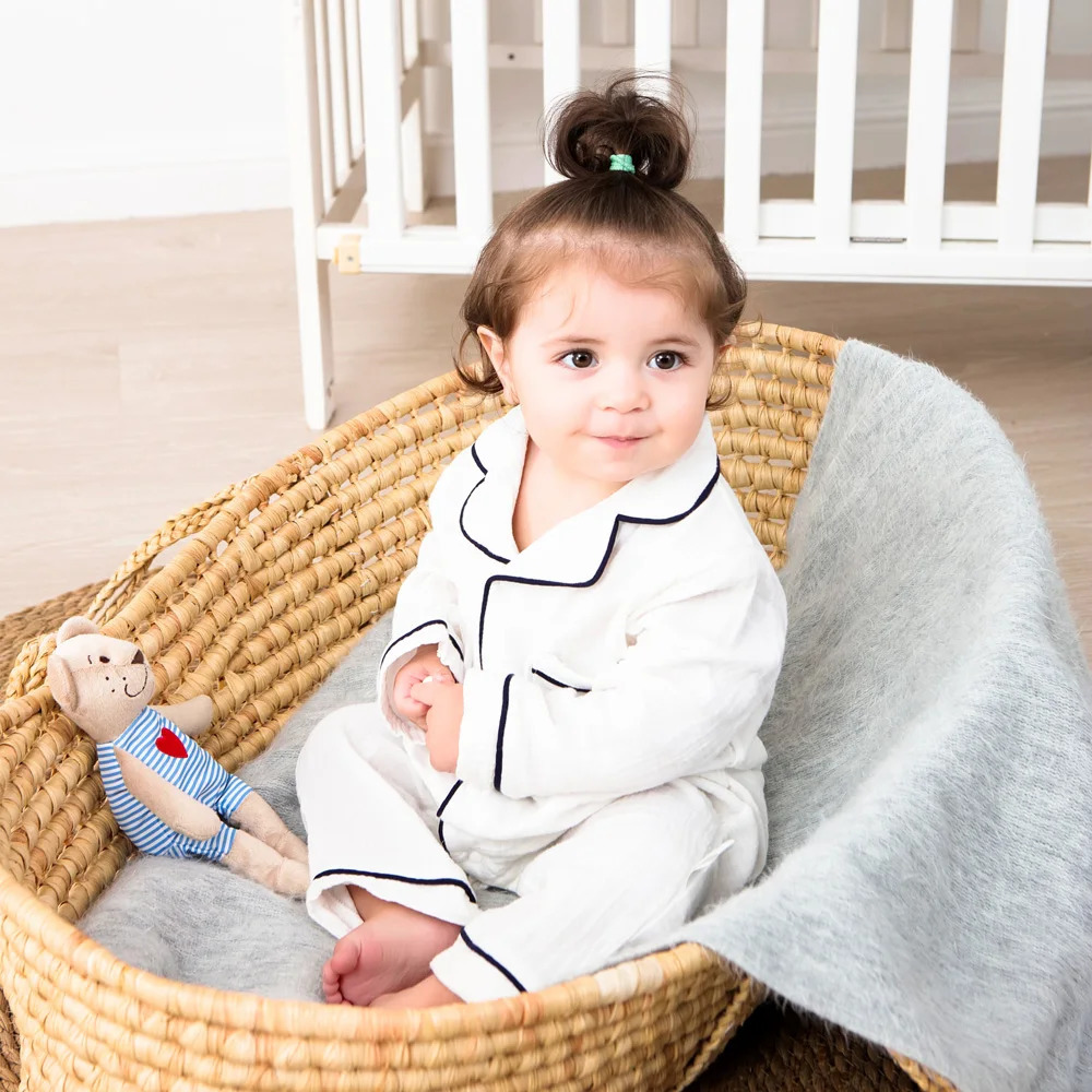 Autumn Baby Sleepwear Organic Cotton Clothes for Boy Girl born Pajama Solid Color Muslin Romper Kids Pajamas Toddler Jumpsuit 260311