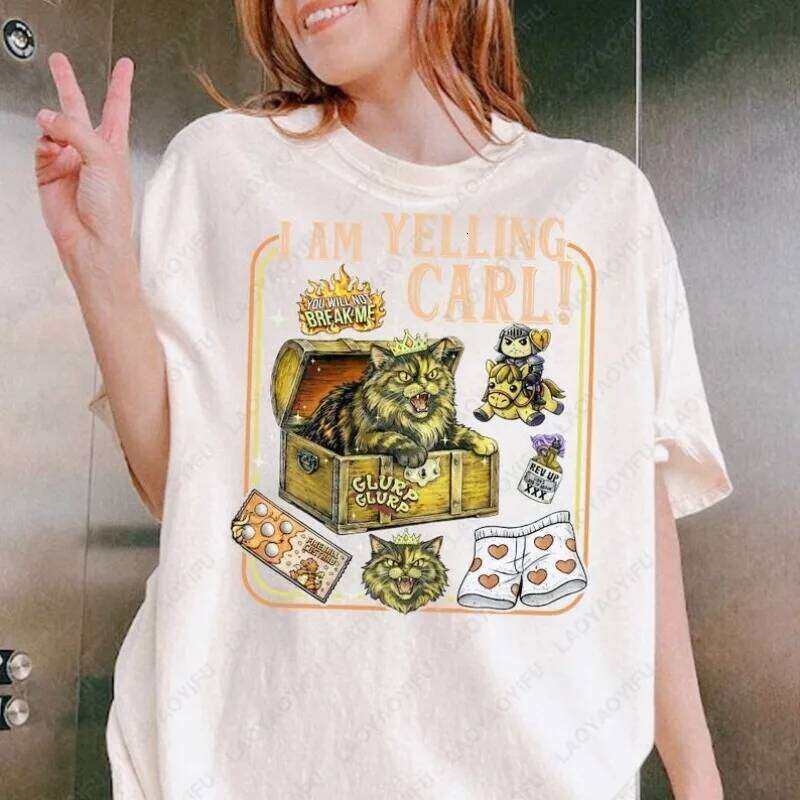 Dungeon Crawler Carl Princess Donut & Mongo Tee Fantasy Book Reader Geeky Cat Lover Cotton T-Shirt Bookish Merch Top Ropa Mujer Z260312