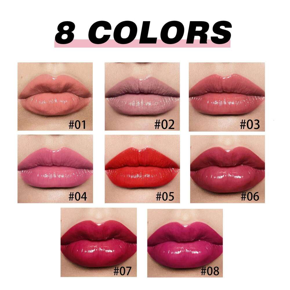 HANDAIYAN 8-color mirror color pressed pencil pearl long-lasting moisturizing hydrating lipstick pen W260311