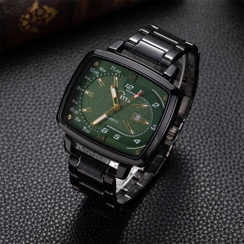 KETTA New Leisure Business Watches For Man Night Light Calendar Function Square Dial Waterproof Men's Quartz Watch reloj hombre