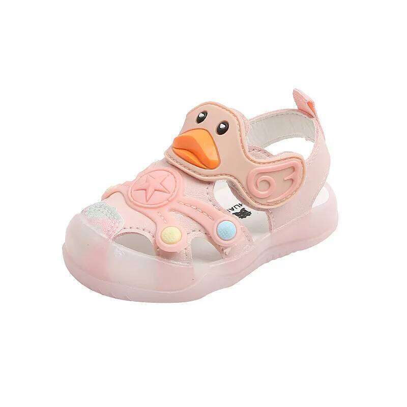 LED Light Shoes 2023 Summer 0-3 Year Old Boys/girl Headband Anti Kick Sandals with Soft Baby Toddler Soles Beach Shoe H260312