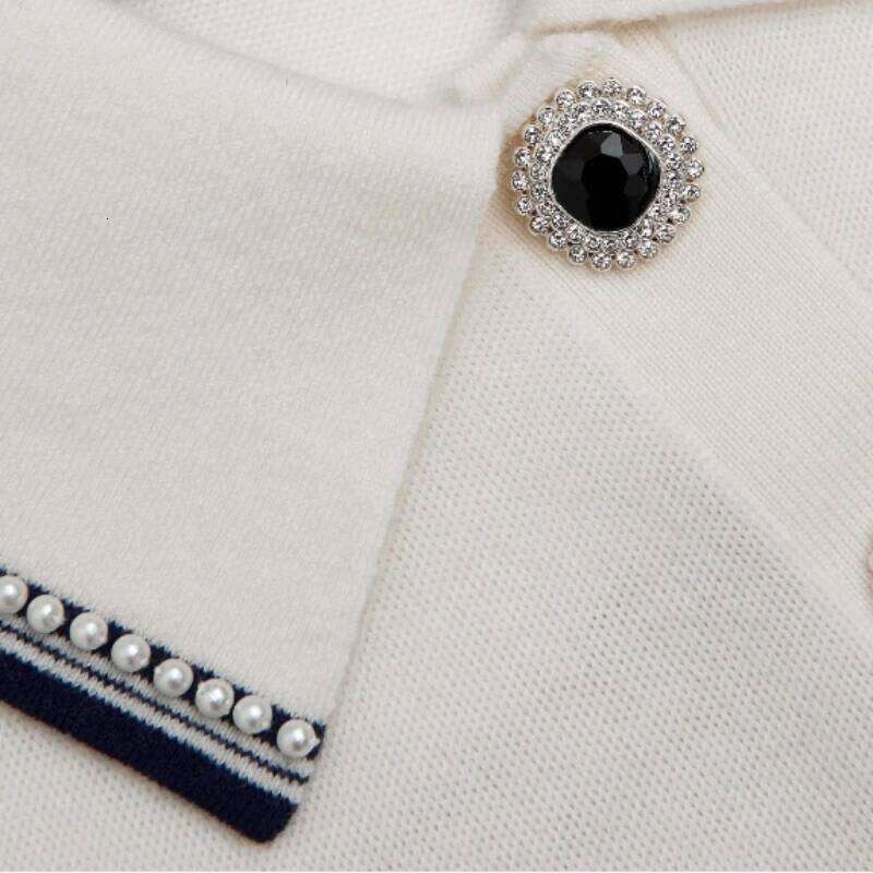 SP Luxury Brand Design Women Knitted Dress Slim A-line Lapel Casual Dresses Elegant Short Sleeve Mini Self Ladies Clothes C260312