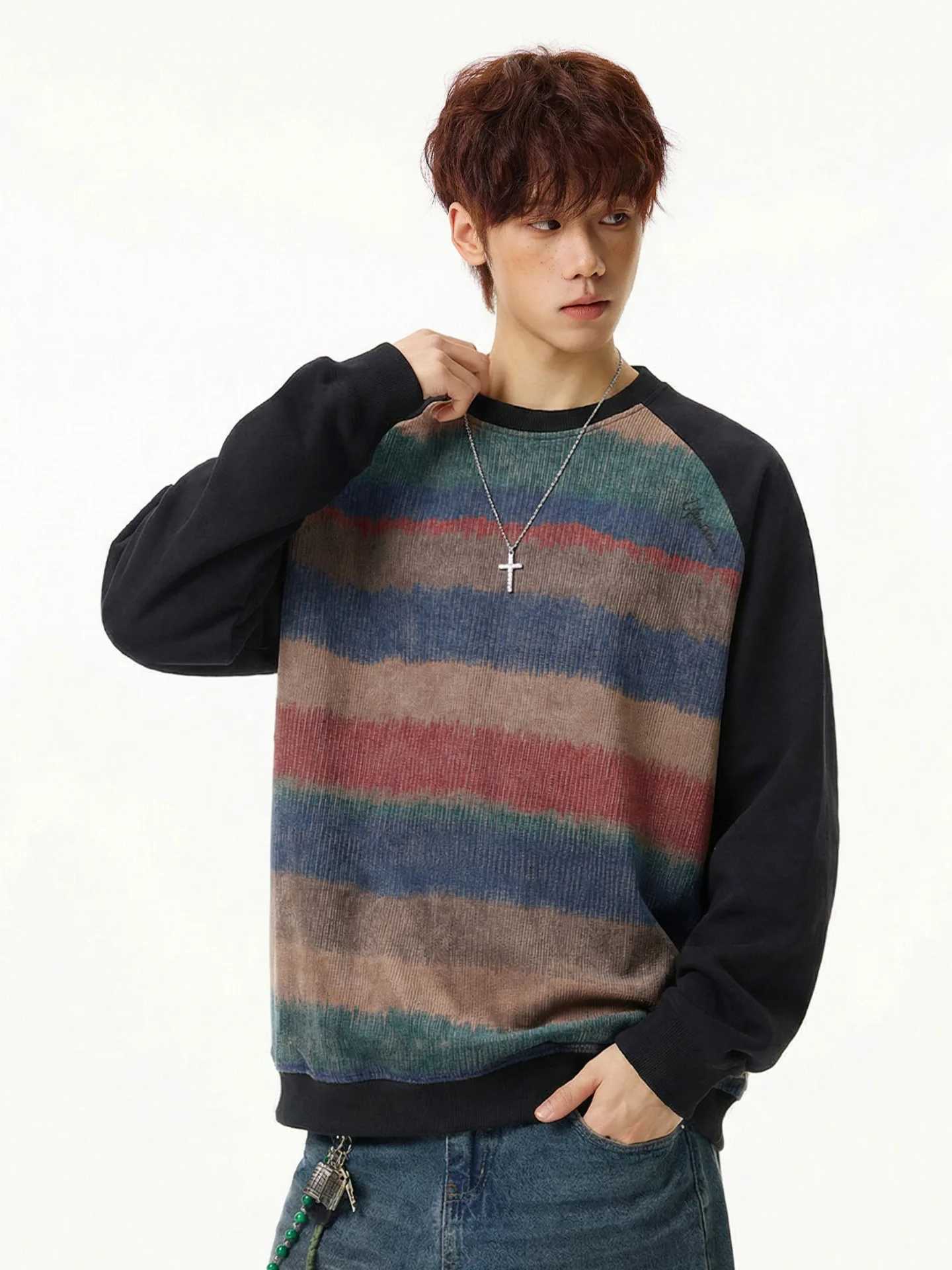 Clashing Colour Patchwork Cardigan Hoodie Mens Stand Collar Jacket Zip-Up Casual Outerwear Soft and Versatile a07 M260312