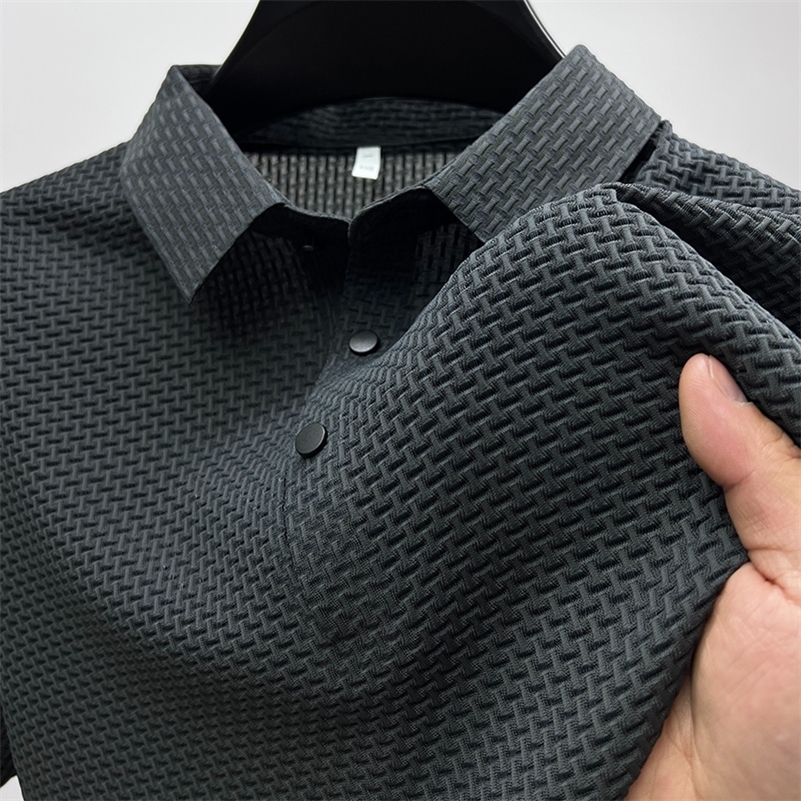 High-qualityM-4XL Summer Mens Short Sleeve T-shirt Cool and Breathable POLO Shirt Business Casual Sweat-absorbing Top 260227