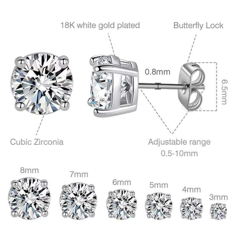 Fashion Lab Created Dia Jewelry Design S Sterling Sier Custom Classic Women Men moissanite Moissanite Fine Stud Earrings