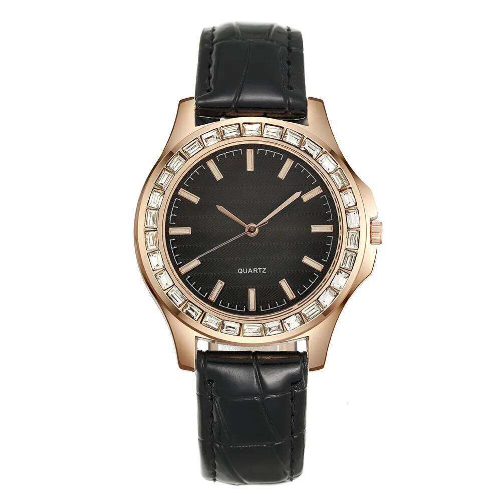 Luxury Large Dial Ladies Branded Diamond Set Quartz Watch Fashion 2025 New Simple Leather Women's Clock Dress Watches