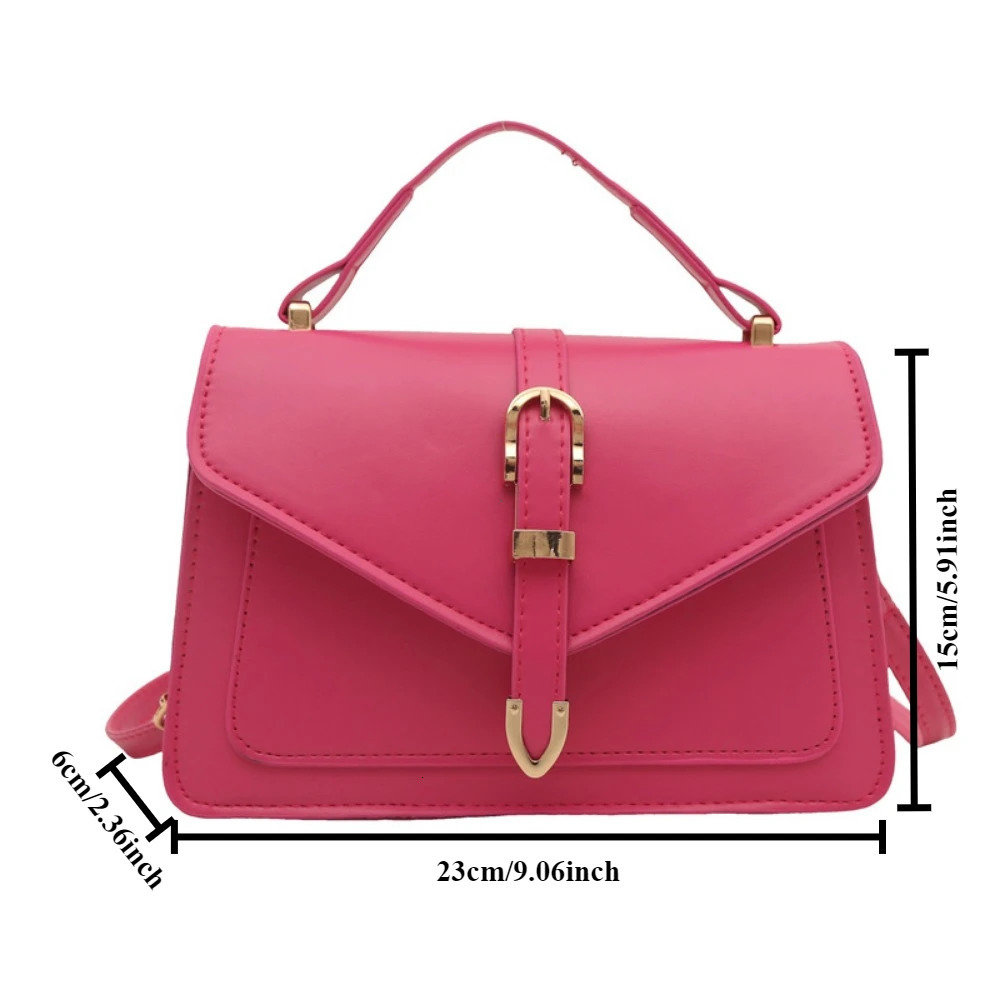 Fashionable Minimalist Crossbody Bag with Top Handle and Flap for Women Solid Color Square Purse Simple n Womens 260227