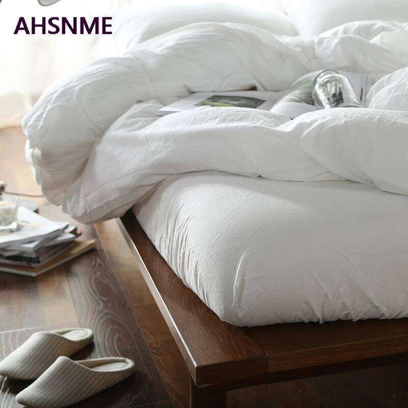 AHSNME 100% Cotton bed linen Super Soft Bedclothes Bedcover Cool Summer White Duvet Cover comforter bedding sets H260312