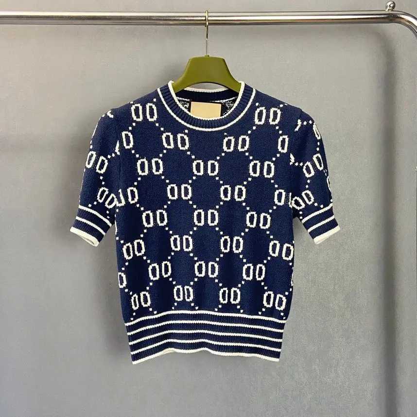 2025 New Womens Fashion Versatile Classic Round Neck Knitted Short Sleeve TopT260312