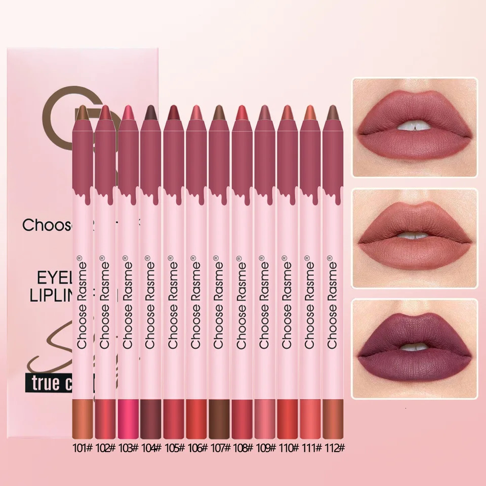 12 Colors Lip Liner Set Matte Dewy Finish Long Lasting Waterproof Smudge Proof Lip Liner Set Makeup Gift Box 260305