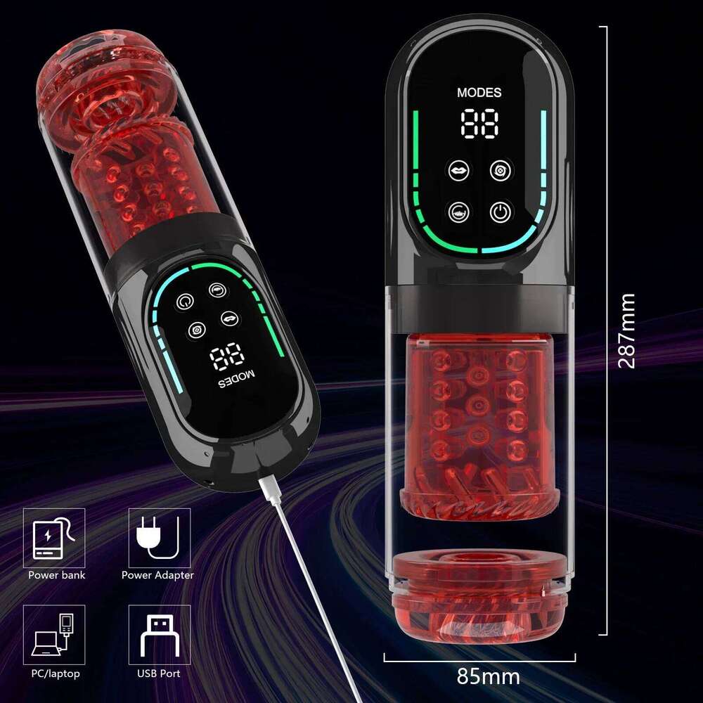 Thrusting Rotation Piston Male Masturbator Automatic Licking LCD Vacuum Sucking Vibrator Pocket Pussy Adult Sex Toys 18+ Z260312