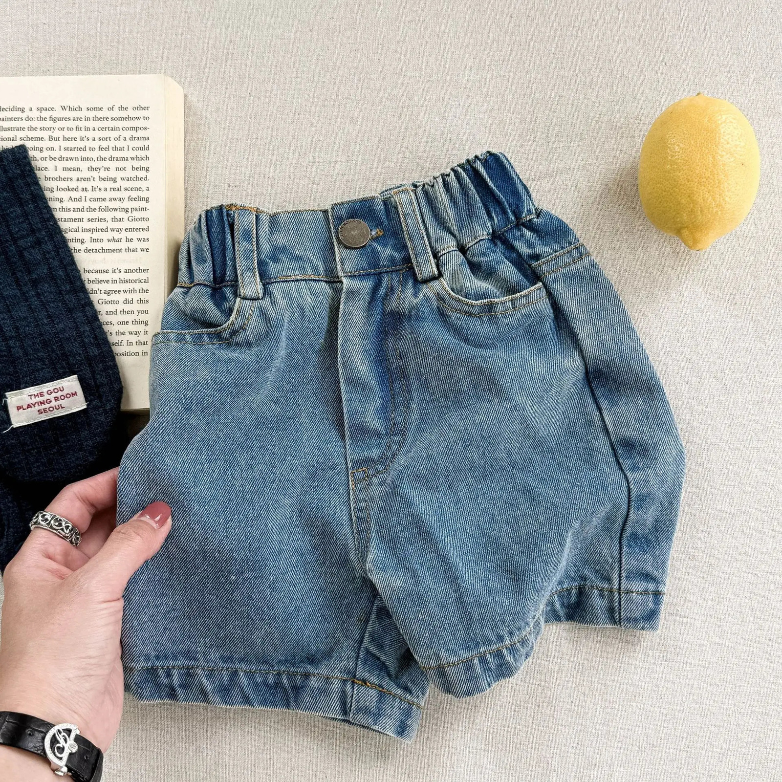 Summer Girls Denim Shorts Solid Color Boys Jeans For Children Clothes Fashion Kids Baby Casual Pants 260311
