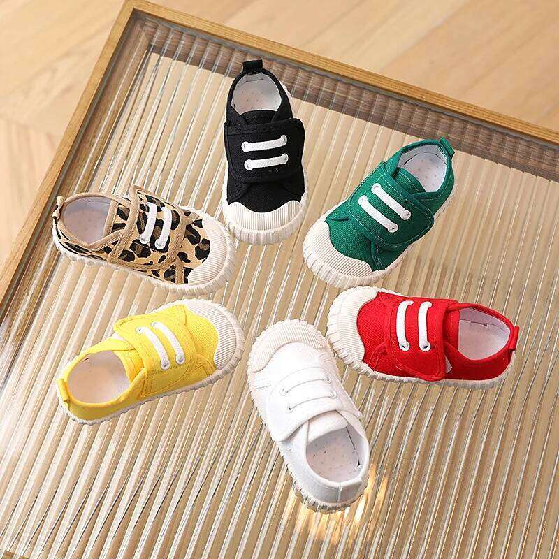 Childrens Canvas Toddler Casual Comfortable Soft Boys Girls Baby Sneakers Non-slip White Solid Kids Shoes H260312