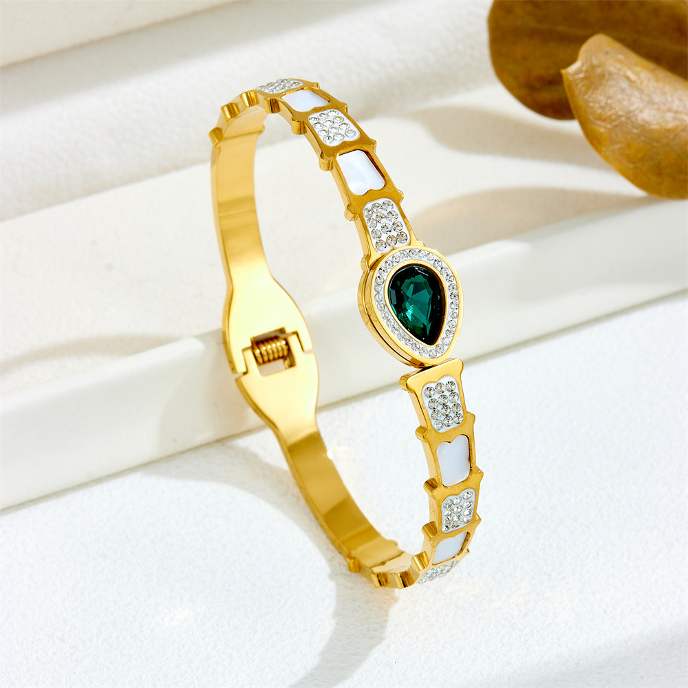 Luxury Brand Designer Jewelry For Women Titanium Steel Bracelet With Zircon And Water Drop Diamonds Ins Geometric Bracelet For Women Designer Bracelet