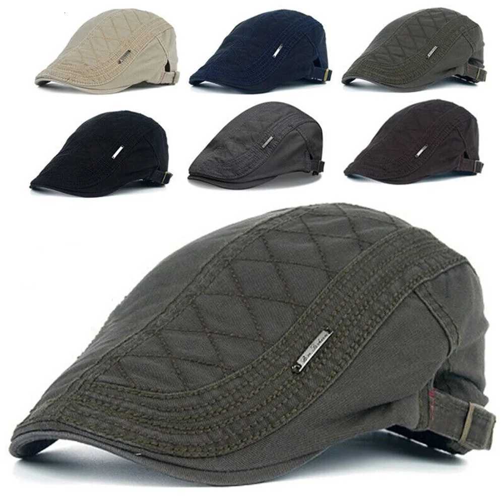 Cotton Newsboy CAPs Men Solid Color Soft Casual Street Fashion Retro Beret Hat Golf Driving Cabbie Hat Flat Ivy CAP Seasons H260312 - view 3