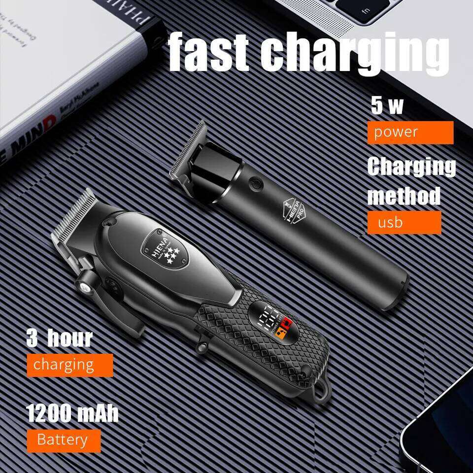 hiena Clipper Kit for Men Electric Shaver Professional Cutting Machine Hair Trimmer with LCD Digital Display C260312