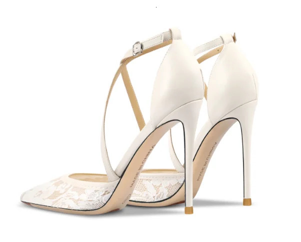 Womens Black Lace High Heel Sandals Pointed Toe Shallow Versatile Chic Sexy Office Wear Single Shoes 260306