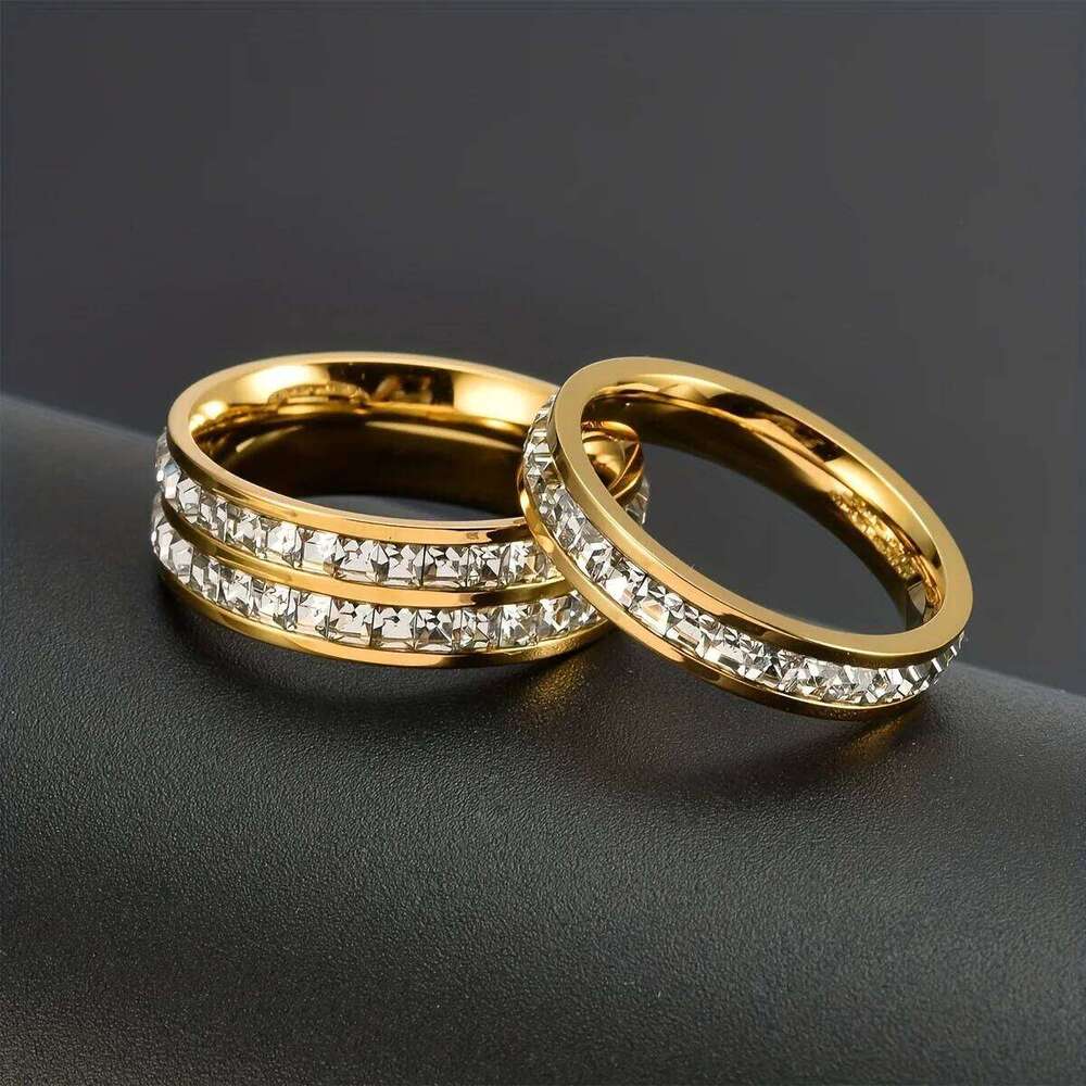 316L Stainless Steel Ring Set For Women 2025 New Trendy Zircon Finger Jewelry Accessory H260312