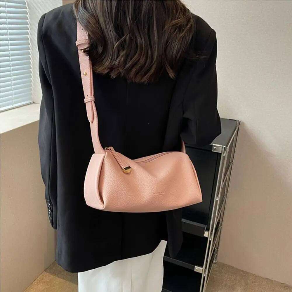 Large Capacity Lichee Pattern Crossbody Solid Color Pillow PU Dumpling Shopping Korean Style Shoulder Bag XIU LAI SI