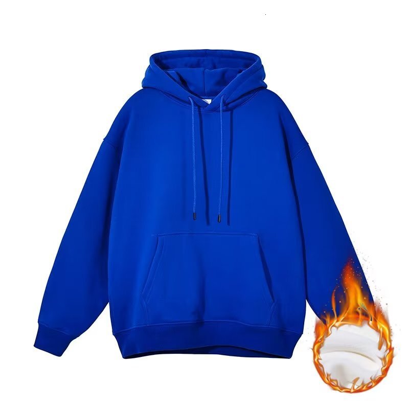 Autumn/winter Fleece-lined Oversize Hoodie For Designer Hoodie Trendy Men Casual Loose Thick Hoodie
