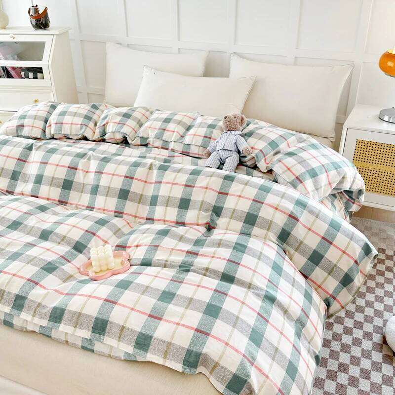 1pc 100% Pure Cotton Duvet Queen/King Size Striped Quilt Double housse de couette Single Bed Cover for Kids H260312