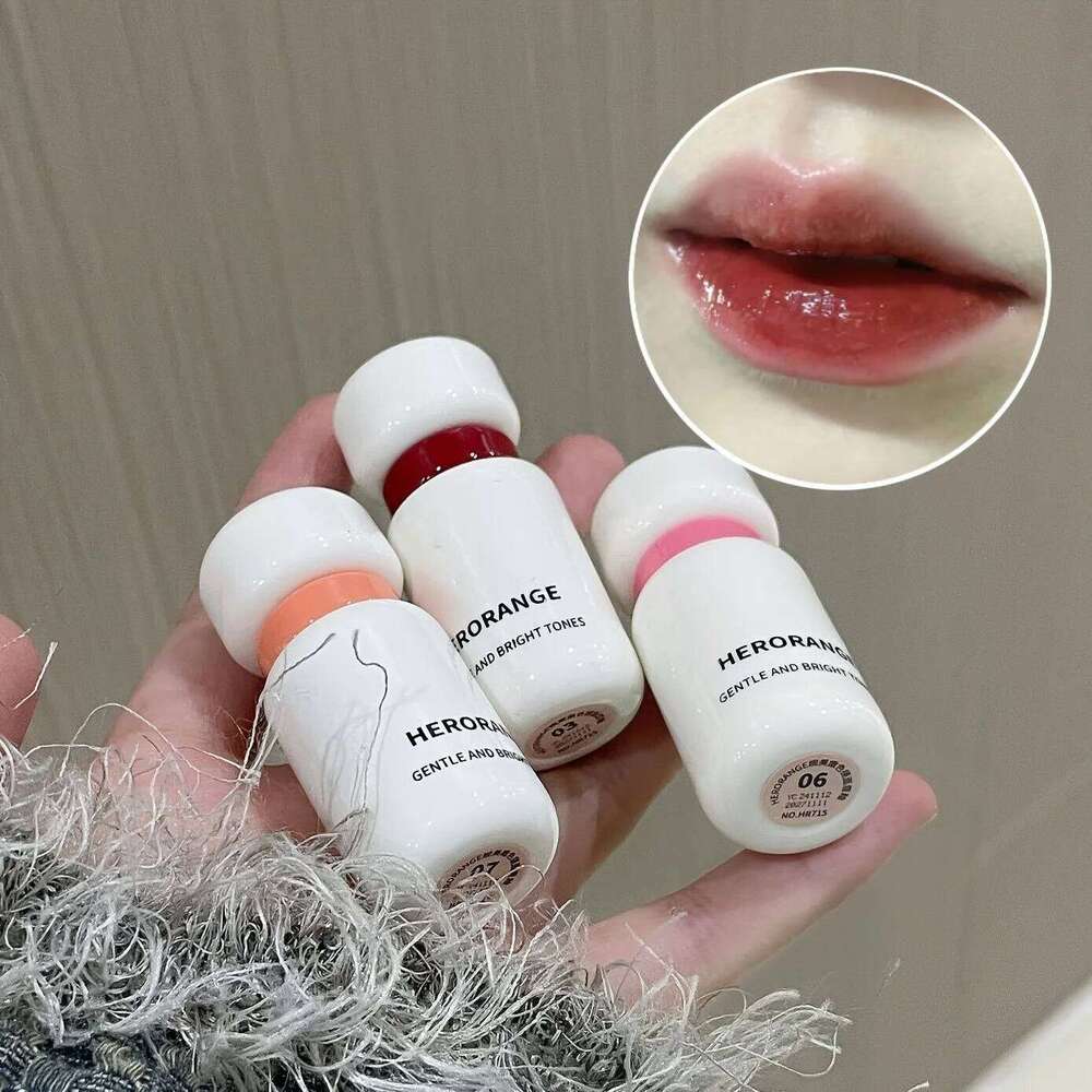 Herorange~ Elegant Tender Color Glaze, Moisturizing Mirror Water-Glossy Plump Lips, Autumn and Winter Color-Lasting Lip Gloss W260311