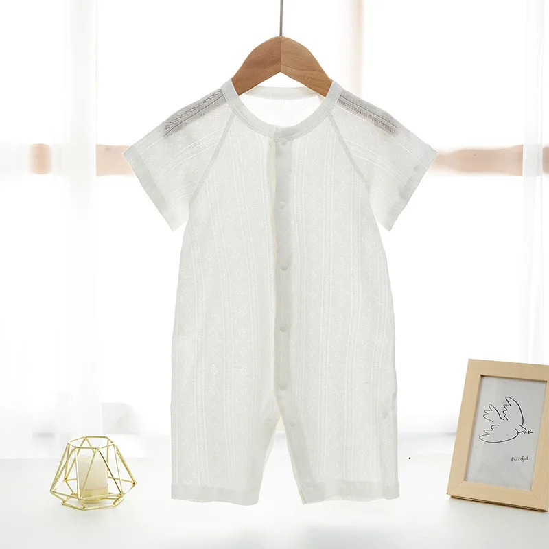 0 To 2year Old 100Cotton Baby Pajamas SummerShort Sleeve Rompers Casual Jumpsuit for bornBaby Boys and Girls 260311
