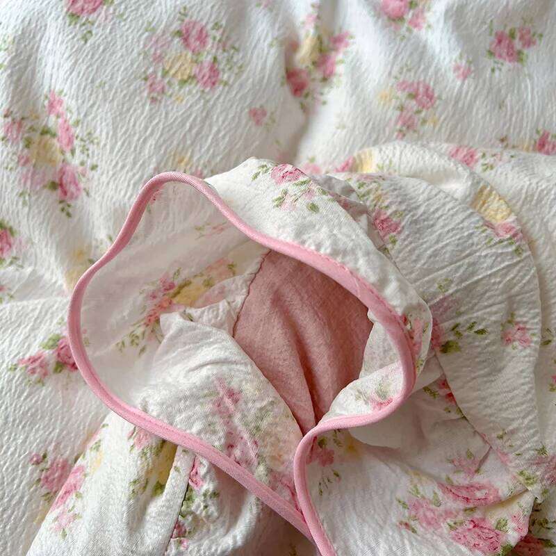 Ruffles Bedding Floral Style Duvet Cover Pillowcase with Bedsheet Skin-friendly Bed Linen Set Girls Room Bedclothes H260312