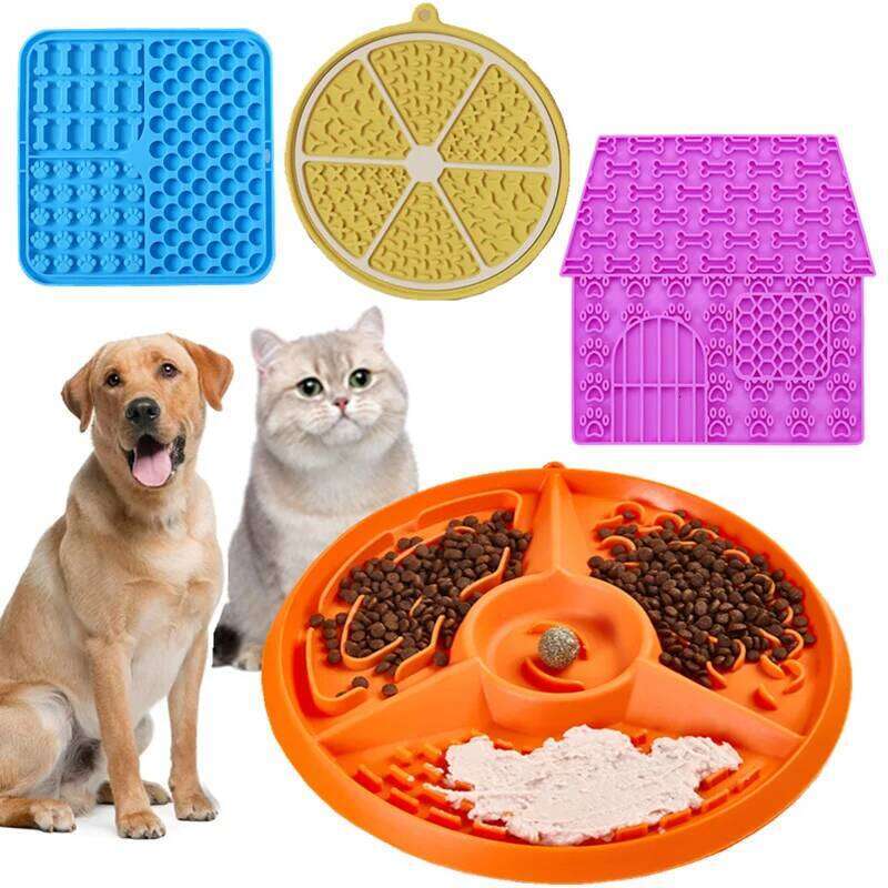 Pet Supplies Dog Licking Silicone Cat Slow Food Tableware Bowl Suction Cup Anti Choking ,Anti Overturning Healthy Meal Mat 26Y0312