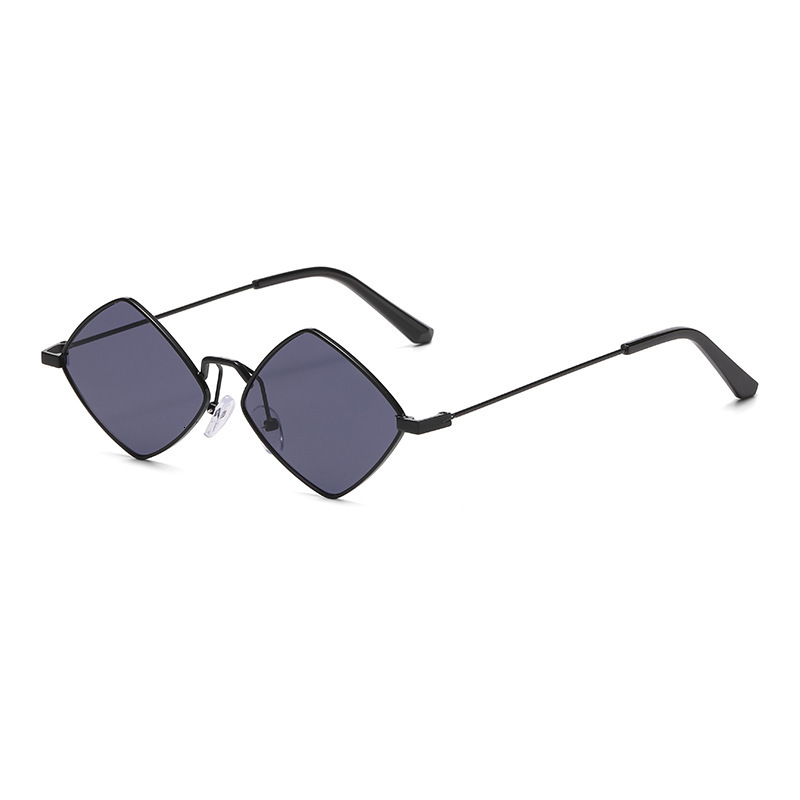 Foreign Trade New Retro Diamond-Shaped Men Trendy Personality Metal Irregular Sunglasses for Women