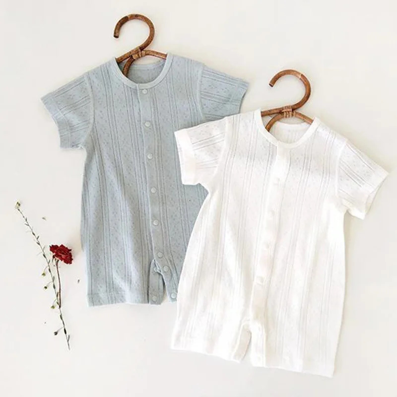 0 To 2year Old 100Cotton Baby Pajamas SummerShort Sleeve Rompers Casual Jumpsuit for bornBaby Boys and Girls 260311