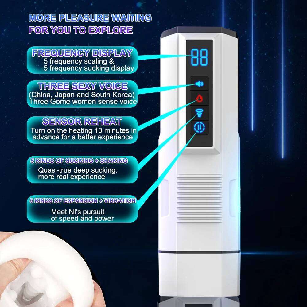 Automatic Telescopic Male Masturbator Cup Sucking Vibrating Masturbation Machine Vagina Pusssy Blowjob Adult Sex Toys for Men Z260312