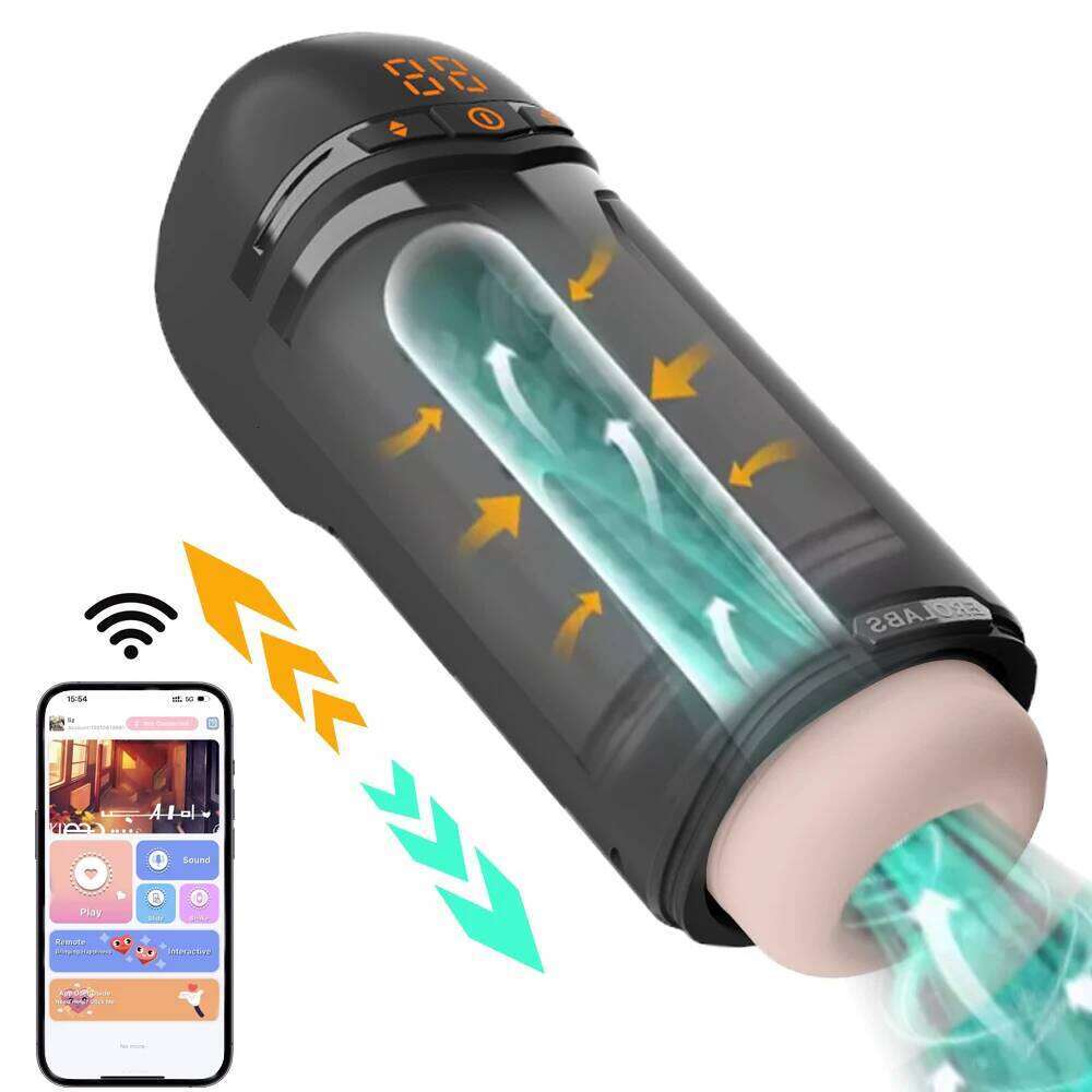 APP Control Telescopic Blowjob Sucking Vagina Pocket Machines Male Masturbation Cup Adult Sex Toys for Men Z260312