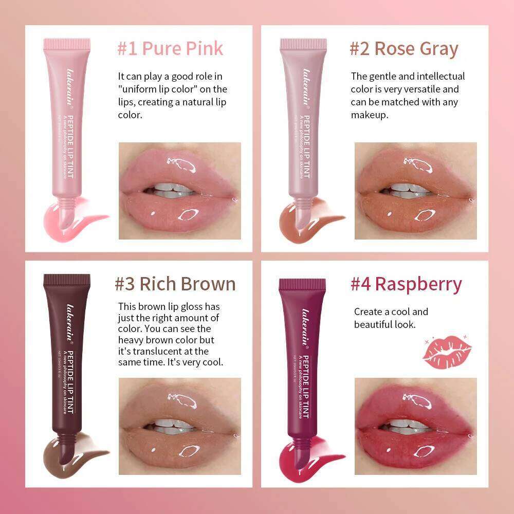 4pcs Mirror Glaze Moisturizes Jelly Enrichment Lasting Water Light Glass Oil Remove Line Lip Protection Serum W260311