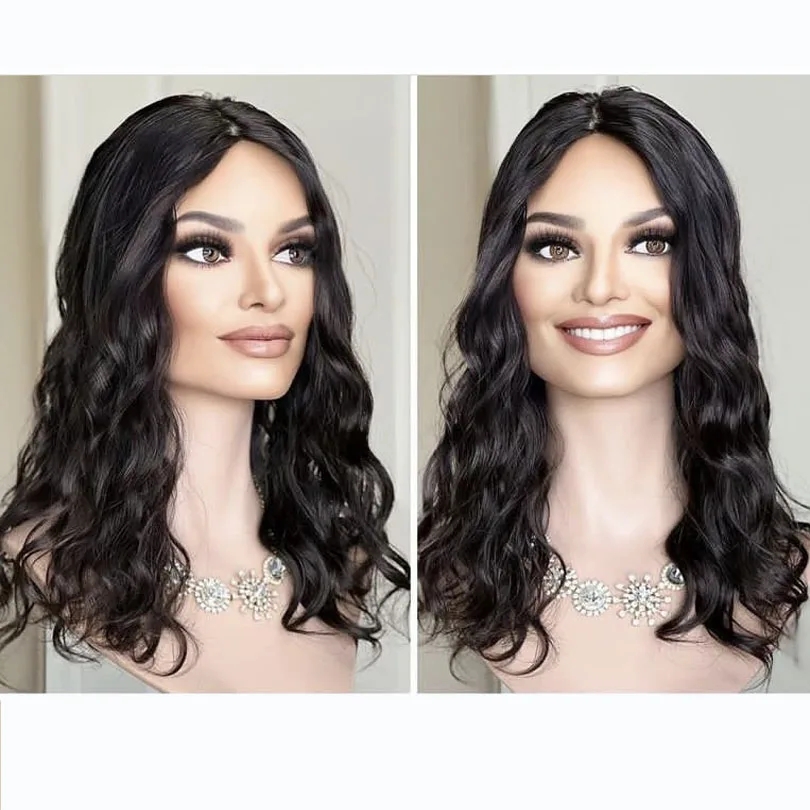 Kosher Factory Discounted Natrual Color European Raw Human Hair with Silk Jewish Wig Topper custom 14day about