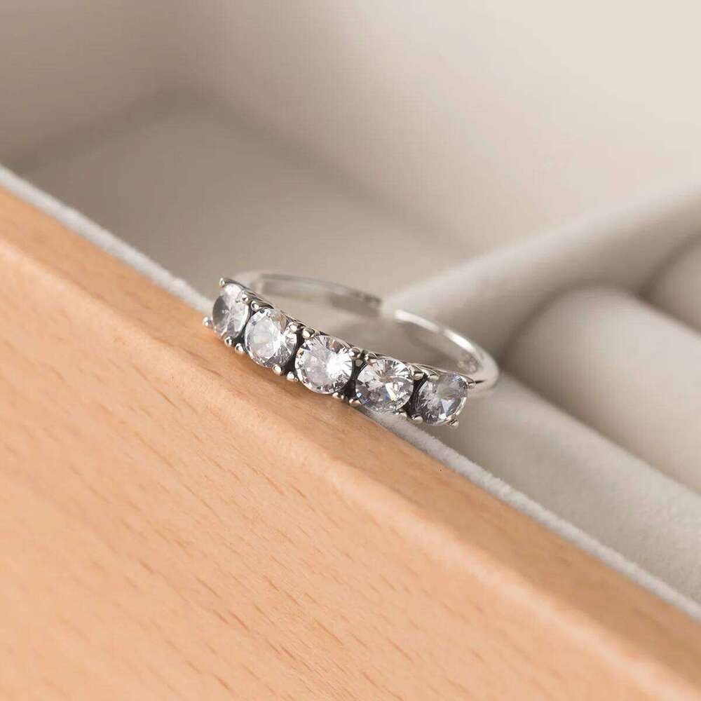Sterling Silver Round Zircon Adjustable For Women Ladies Rings Wedding Jewelry Wholesale Argent 925 H260312