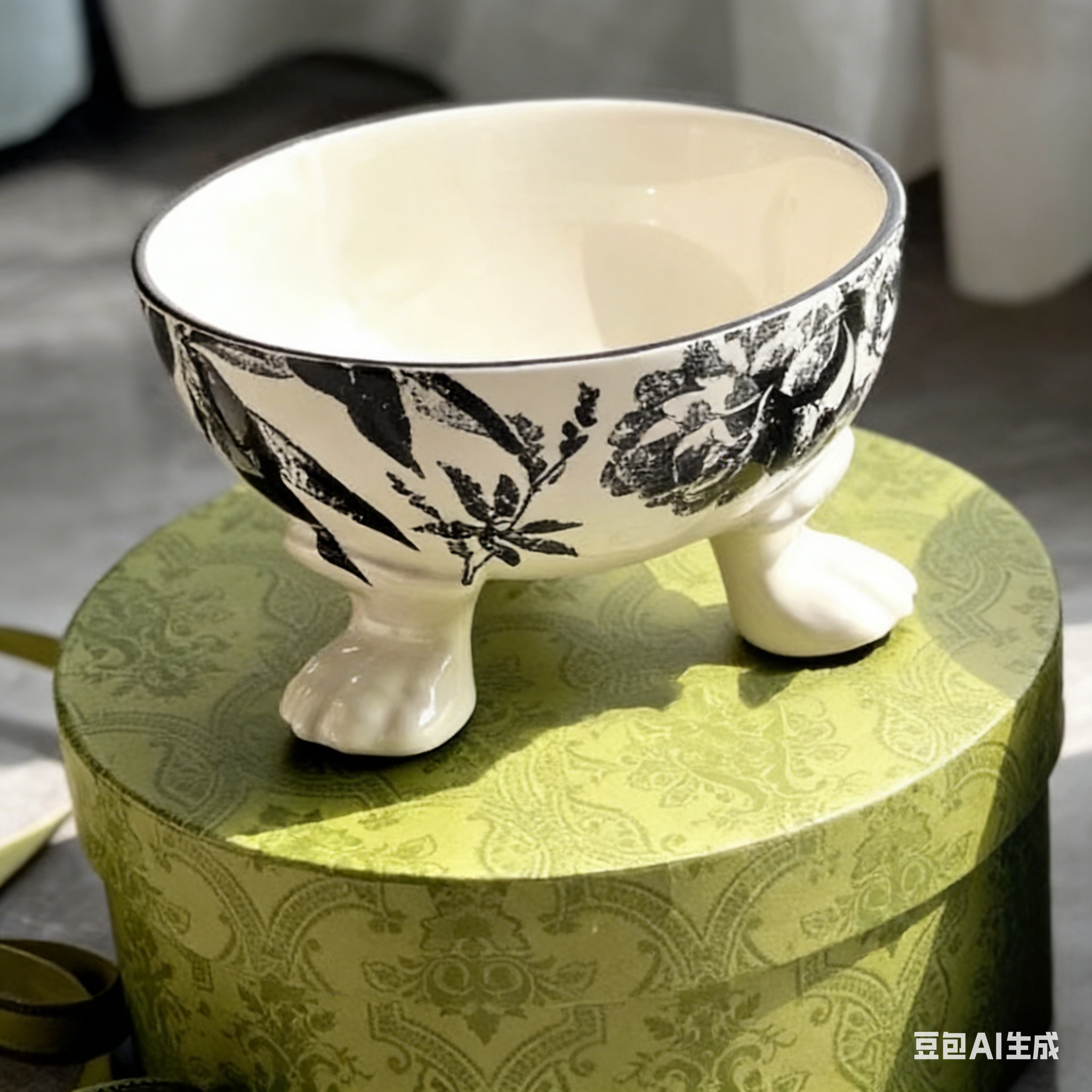 2025 new Designer Dog Mat set, Pet Bowl With Classic Letters Heavy Duty Non Slip Ceramic Cat Dish Dogs Bowls for Food and Water 42oz J15