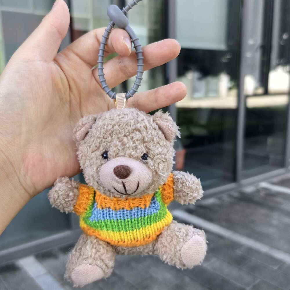 Bag pendant camera brown bear backpack plush toy keychain small car doll bag accessory