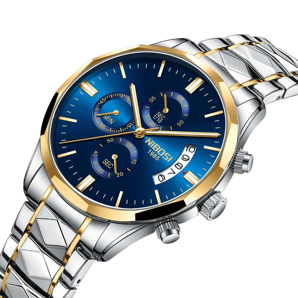 NIBOSI Fashion Mens Watches Top Brand Luxury Watch Men Waterproof Wristwatch Quartz Luminous Chronograph Clock Relogio Masculino